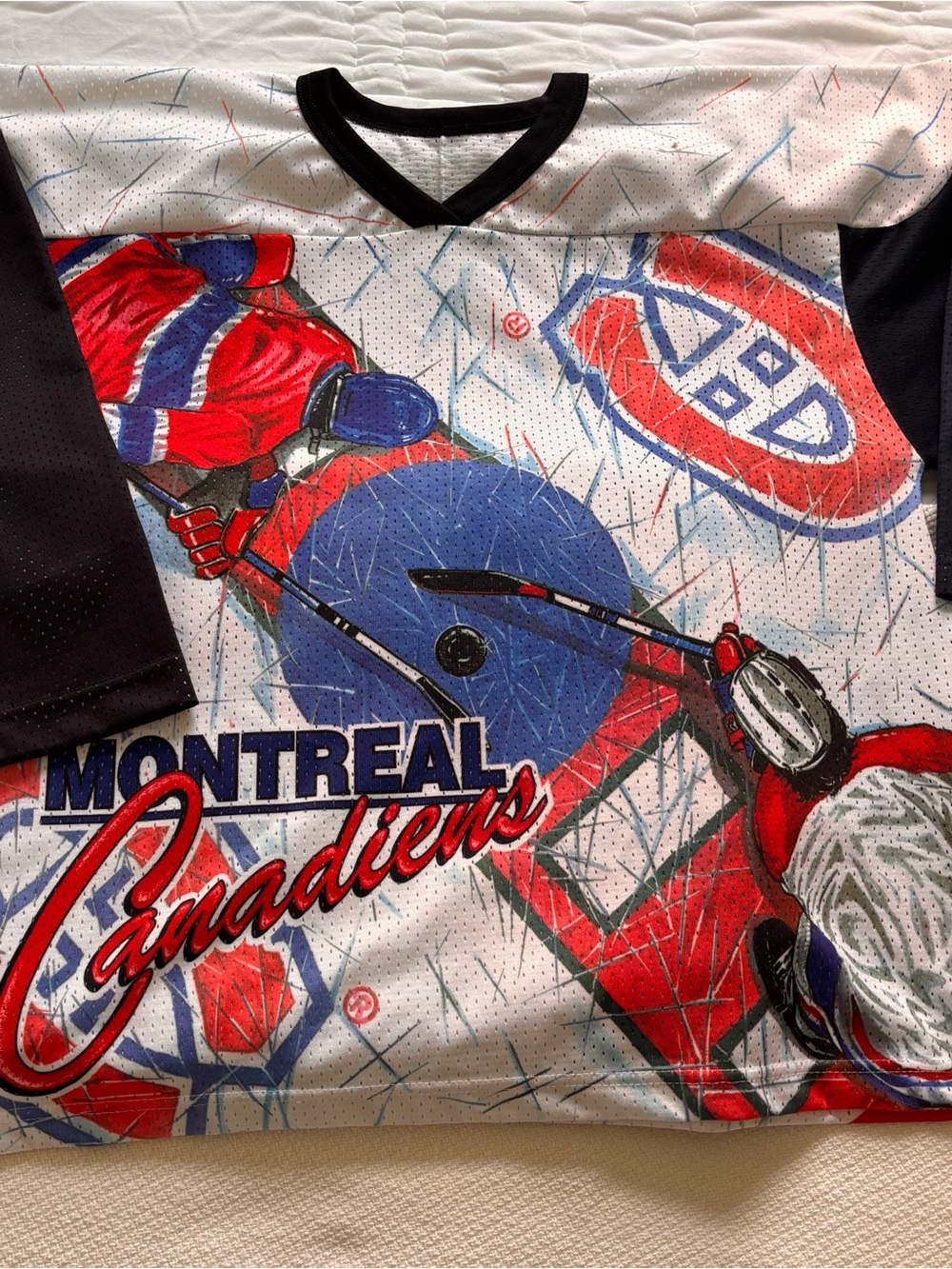 Vintage 90s CCM Montreal Canadiens All Over Print Jersey Hockey AOP Habs Sz L/XL